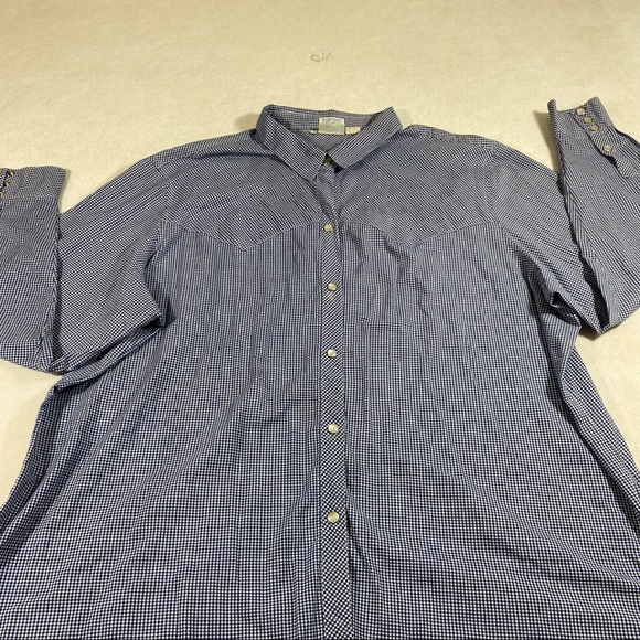 Levi’s Pearl Snap Gingham Shirt Top Woman’s size 46 Long Sleeve Shirt… - Picture 9 of 11